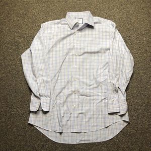 Charles Tyrwhitt Shirt Men’s Size 17 Button Down Shirt Blue Plaid
